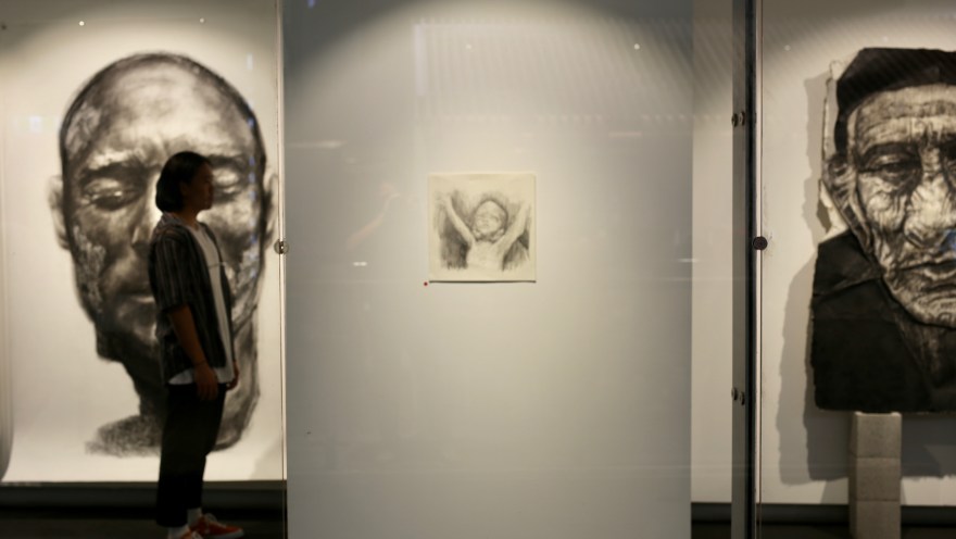 Kristone Capistrano Exhibition Melbourne Forgotten Art artist Asian Australian Charcoal Drawing Contemporary Commission Art for Sale Emerging Artist Monochrome Drawing Draughtsmanship Portraiture Portrait Sketch Impressionism art collector