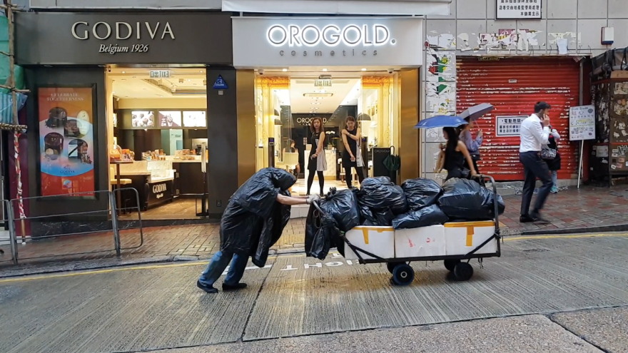 Street-worker Outside D'Aguilar Street